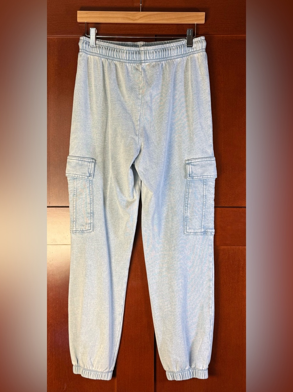 Z Supply Cargo Jogger Pants Small Blue Washed Drawstring Utility Sweatpants - Picture 9 of 9